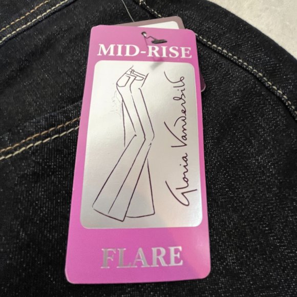 Gloria Vanderbilt DARK WASH MIDRISE FLARE JEANS NWT SIZE 16 - Picture 8 of 9